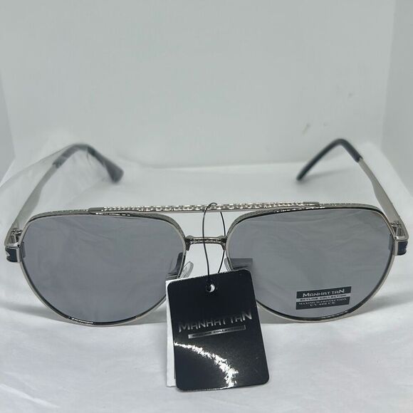 Manhattan Collection Aviator Sunglasses – Maximum UV Protection – Designer Metal - Picture 3 of 3